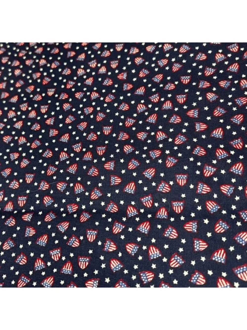 American Flag Shield Print Cotton Fabric 1/2 yard x 44” Patriotic Red White Blue